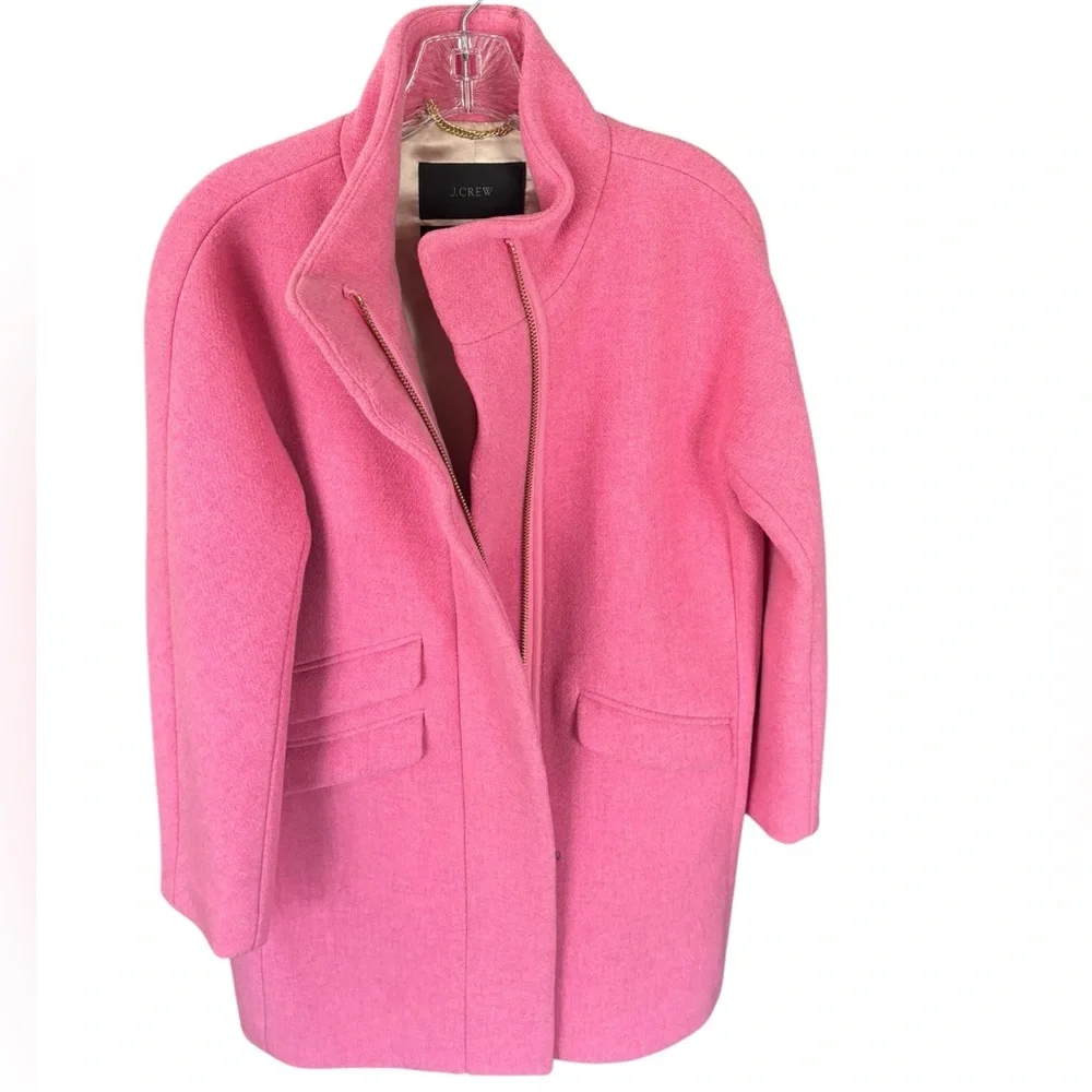 J. Crew Vibrant Petal Pink Cocoon Coat - Picture 2 of 6
